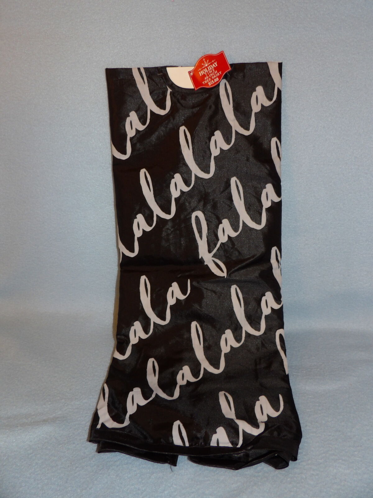 Black & White "Fa la la la la" Holiday Time Christmas Tree Skirt - NEW