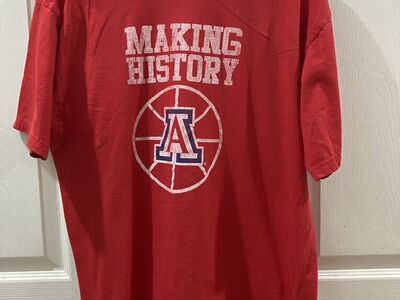 Red Distressed Making History U of Arizona Shirt