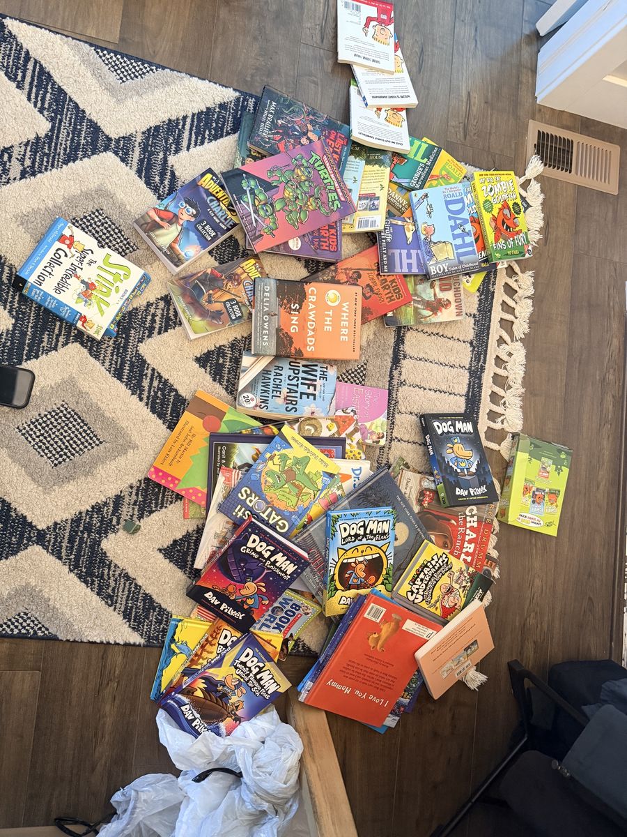 Large Lot of Children's & Adult Books - Dog Man, Teenage Mutant Ninja Turtles, Where the Crawdads Sing