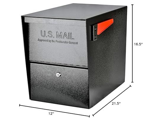 New Mail Boss 7206 Package Master Curbside Locking Security Mailbox | Black,Medium