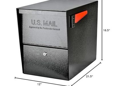 New Mail Boss 7206 Package Master Curbside Locking Security Mailbox | Black,Medium