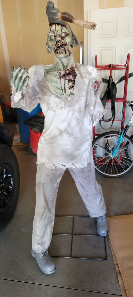 Life-Size Zombie Halloween Prop - Axe Head