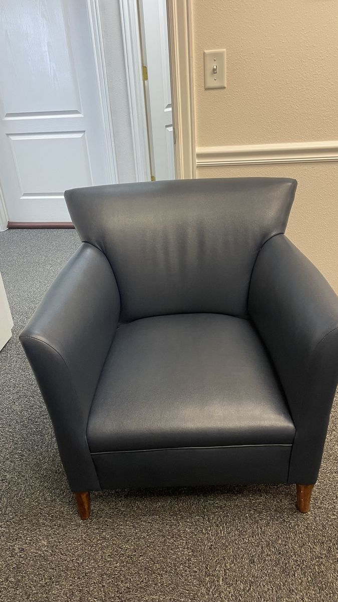 Blue Leather Armchair