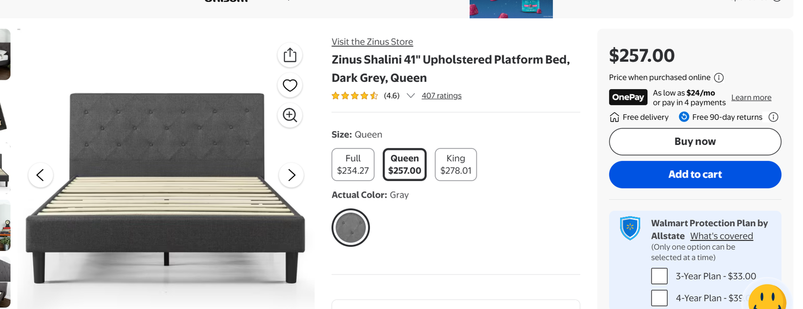 Upholstered Queen Bedframe