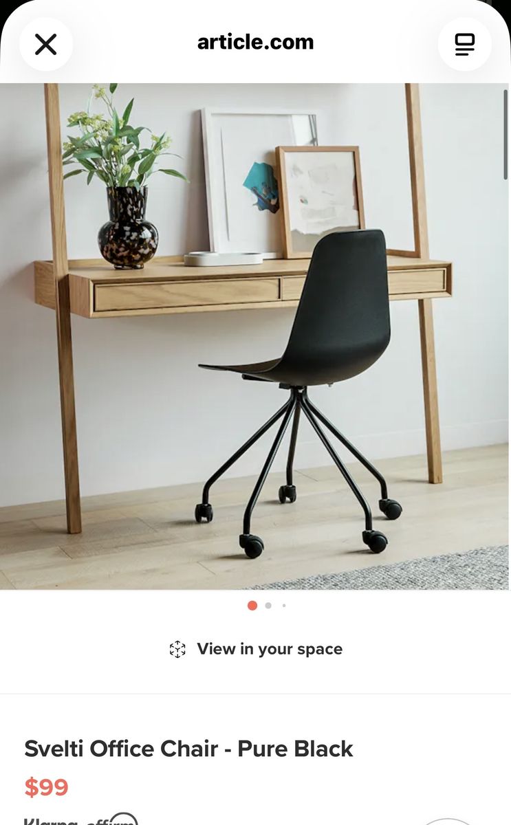 Article Svelti Office Chair - Pure Black (Set of 4)