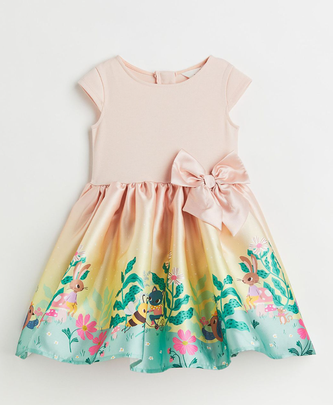 H&M girls’ pink Easter and spring dress in size 5–6Y