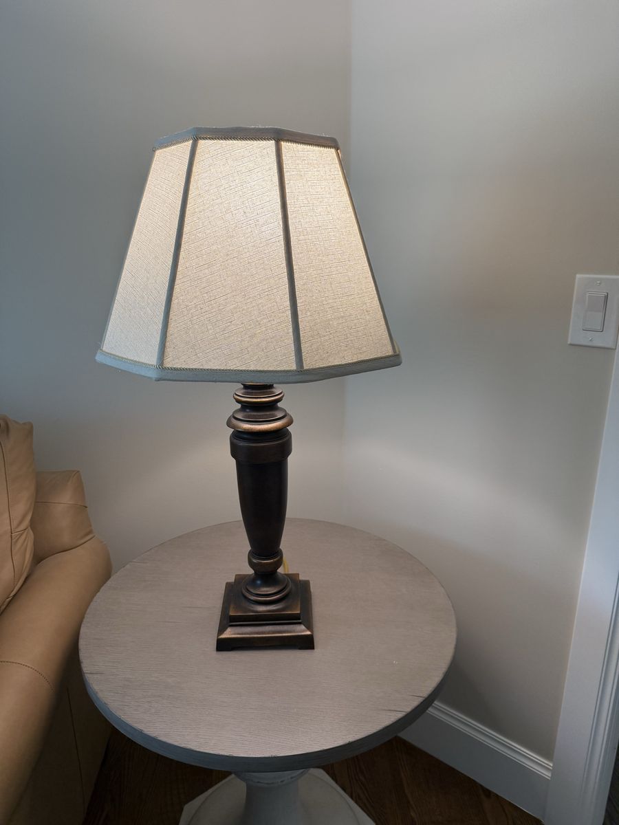 Traditional Bronze Finish Table Lamp with Textured Shade