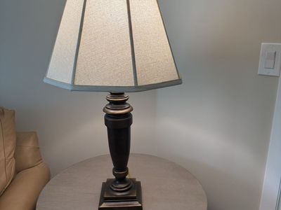 Traditional Bronze Finish Table Lamp with Textured Shade