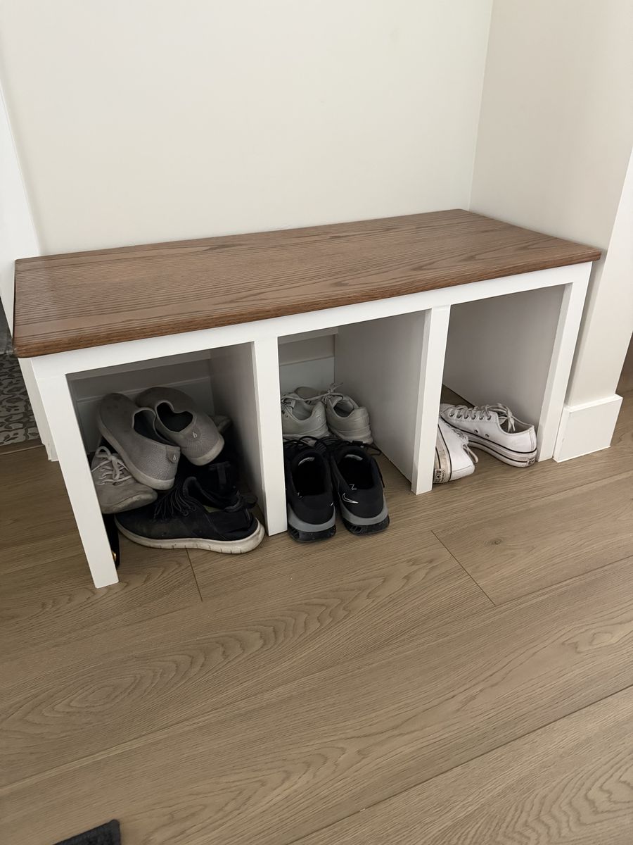 Handmade made to order custom mudroom bench