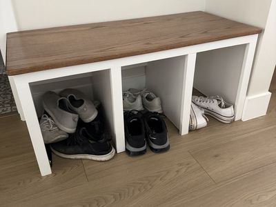 Handmade made to order custom mudroom bench