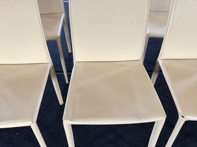 Cream Leather Side Chairs