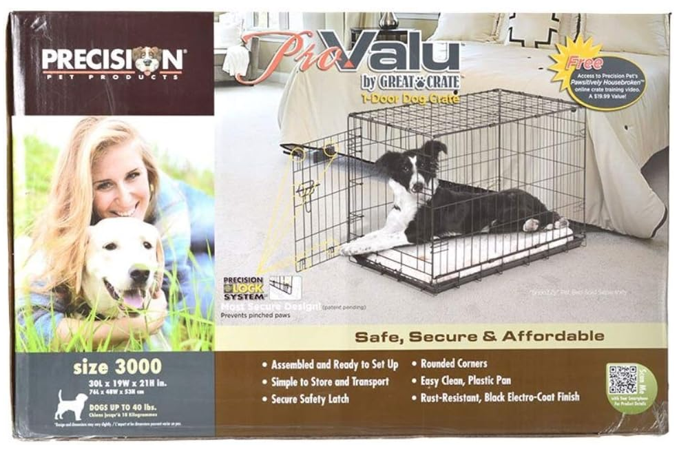 Collapsible Medium Dog Crate 30" X 19" X 21"