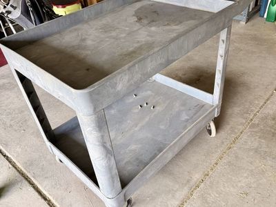 Rubbermaid Heavy-Duty 2-Shelf Utility Cart with Wheels - Gray