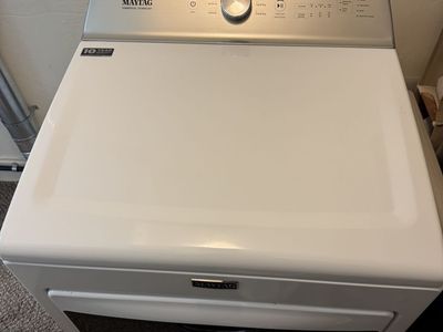 Maytag White Electric Dryer with 10-Year Warranty when new