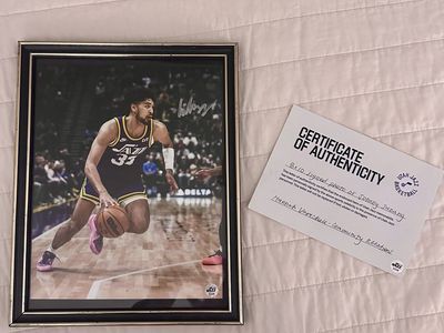 Signed Johnny Juzang Utah Jazz 8x10 Photo w/ Offic