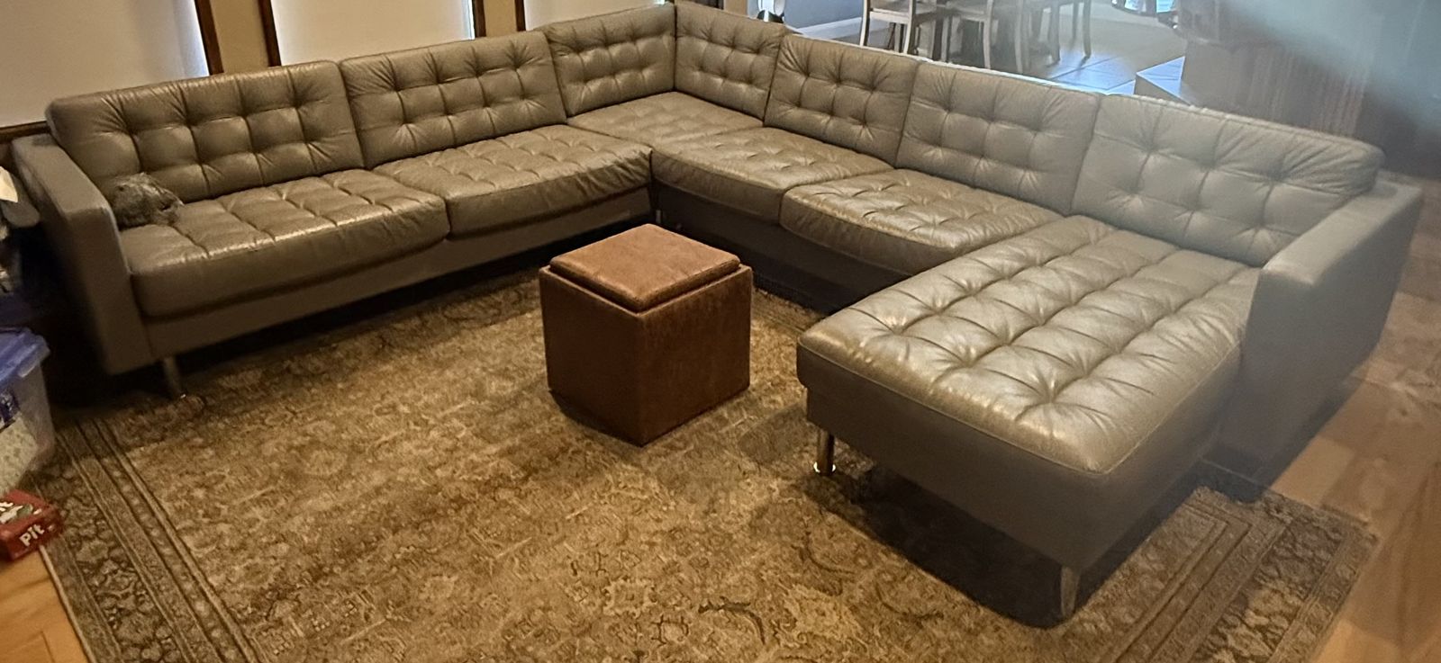 IKEA Gray Leather Modular Sectional – Excellent Condition –