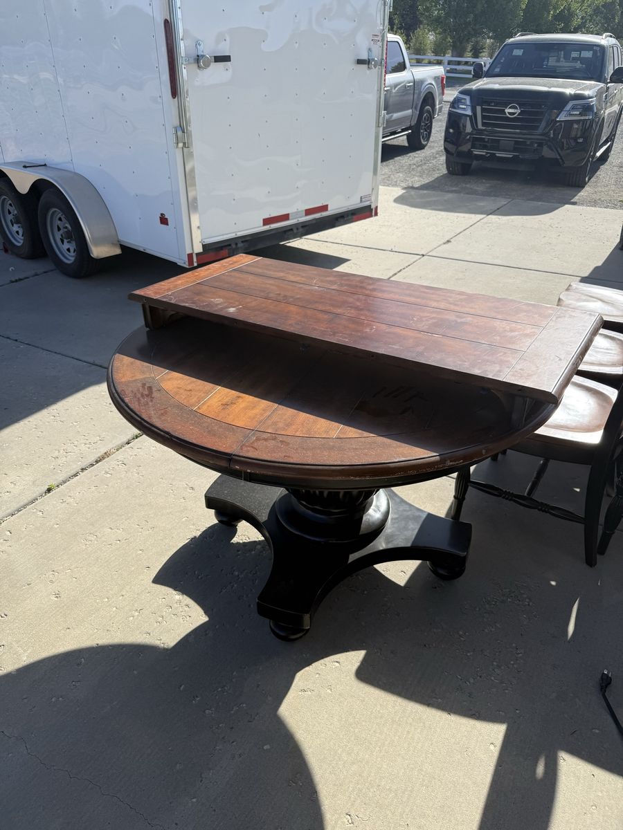 Dining room table with six chairs