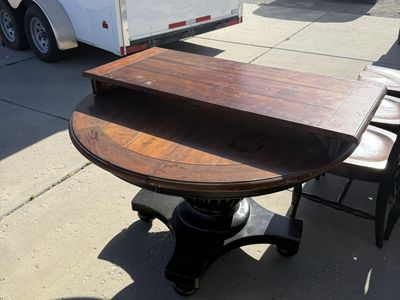 Dining room table with six chairs