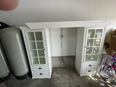 WhIte Showcase closet Entertainment Center