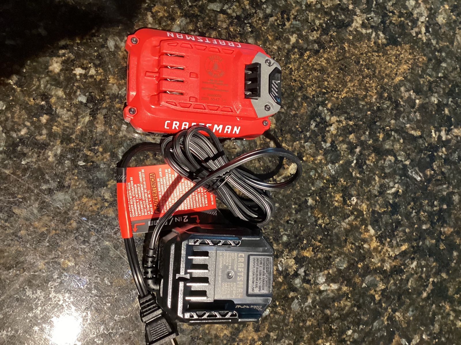 Craftsman V20 20V Lithium Ion Battery and Charger Kit - Red & Black
