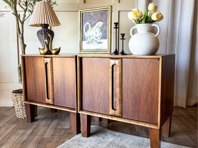 *FREE DELIVERY* Vintage Lane MCM Burl Nightstands