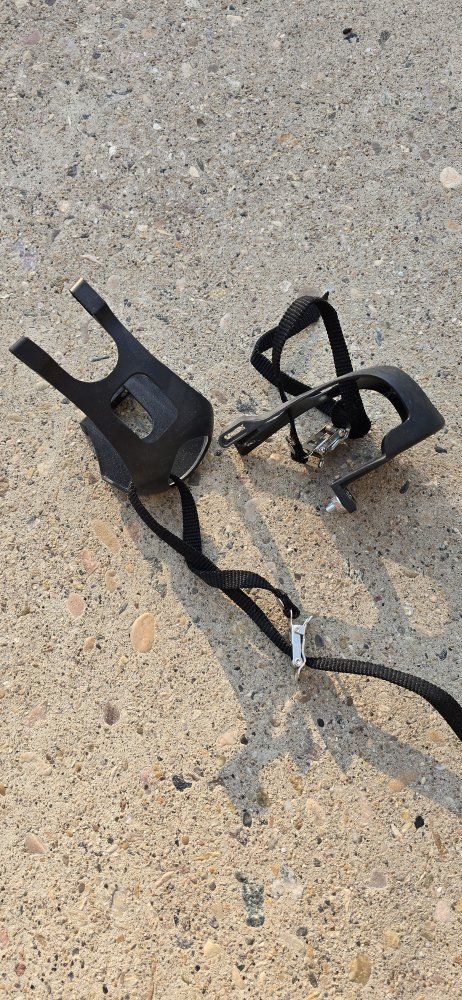 Bicycle Toe Clips with Adjustable Straps Set of 2