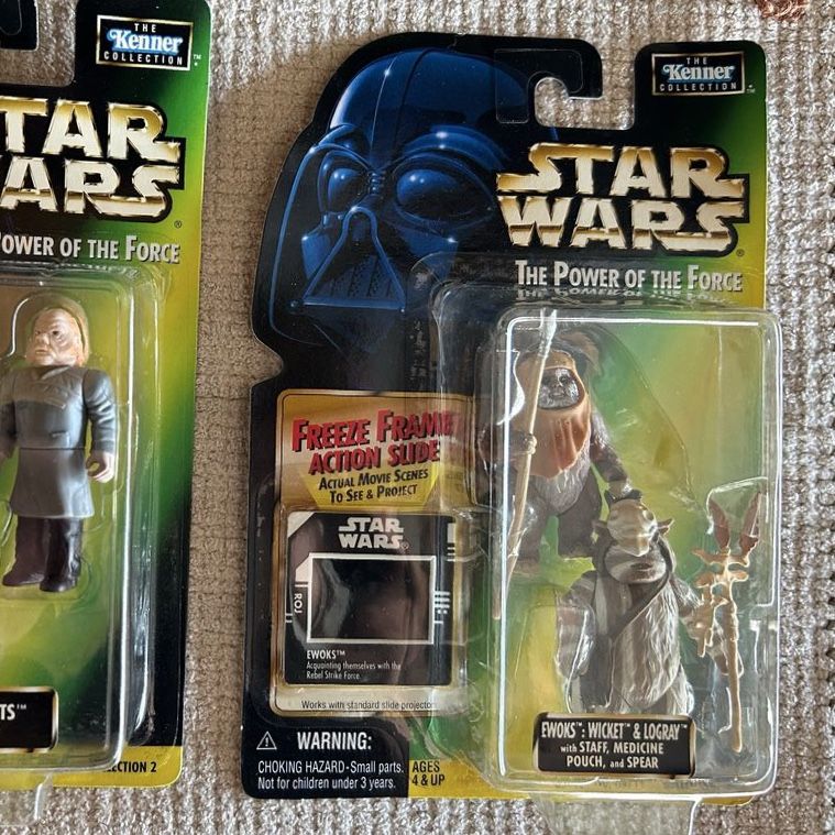 90’s Rare Green Card Kenner Star Wars Power of the Force The Ewoks Action Figures Set 1996 New