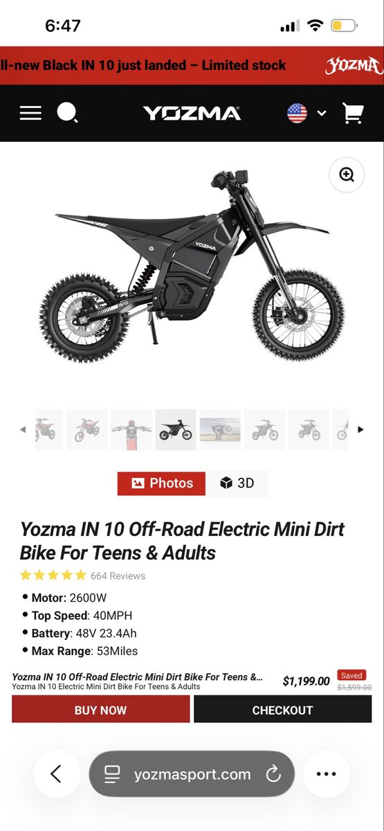 Yozma 10 in electric dirt bike