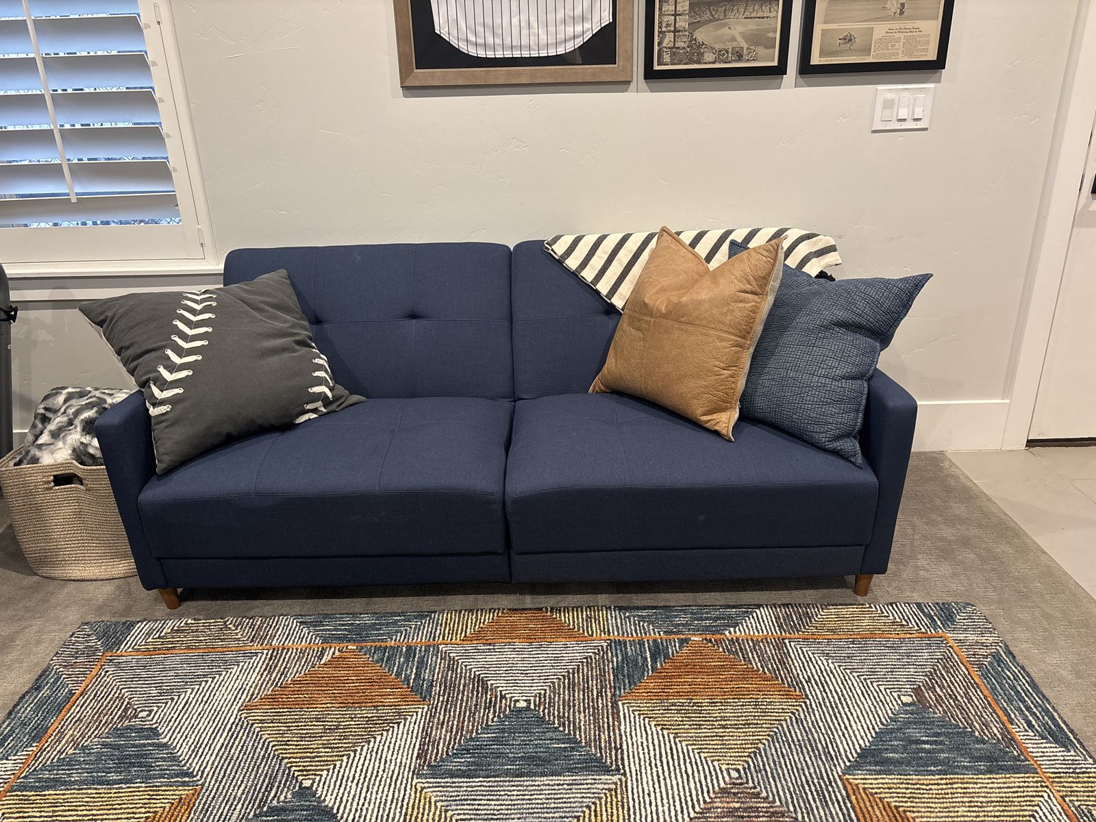 Navy Blue futon Sofa / Bed