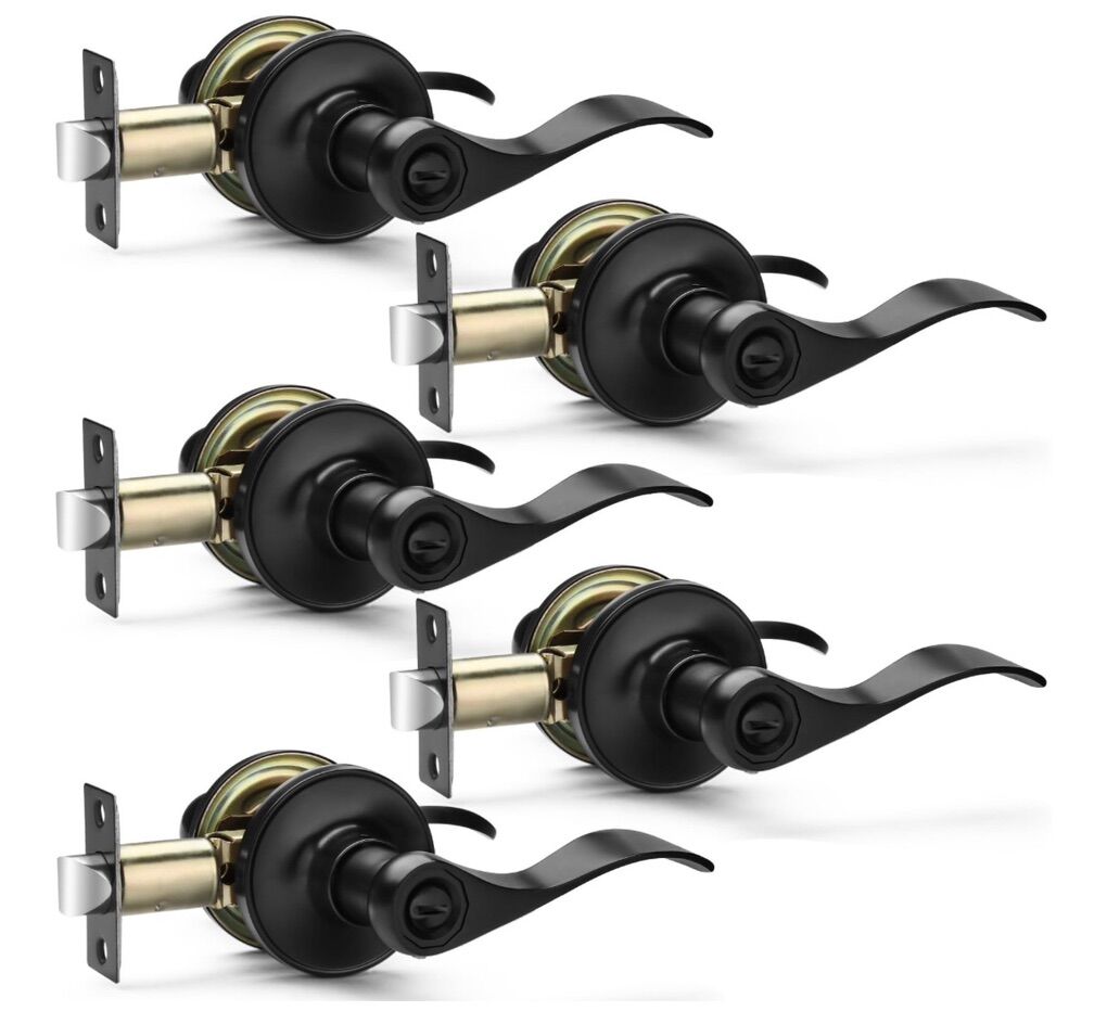 NEW! Matte Black Door Handles 5 Pack