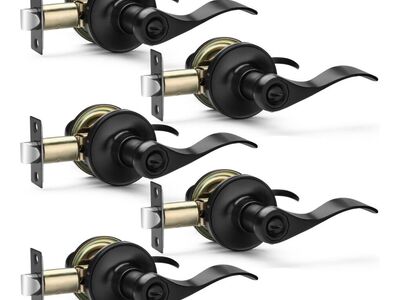 NEW! Matte Black Door Handles 5 Pack