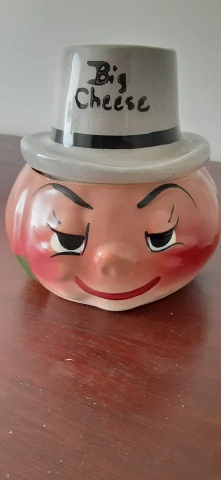 Vintage Collectable 1950s DeForest of California “Big Cheese” Hand-Painted Ceramic Character Jar