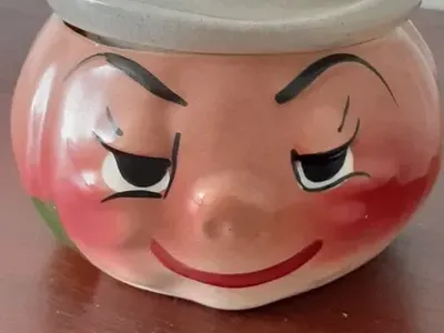 Vintage Collectable 1950s DeForest of California “Big Cheese” Hand-Painted Ceramic Character Jar