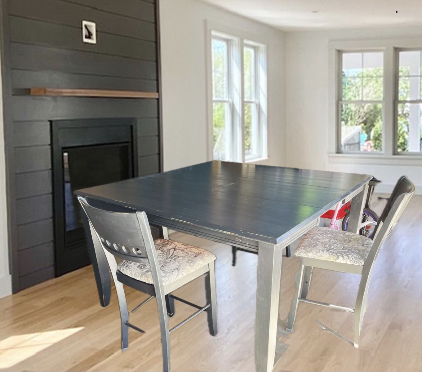 Counter height expandable dining table + 6 chairs