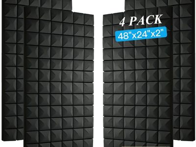 4 Pack 48"x24"x2" Acoustic Soundproof Panels - High Density Black