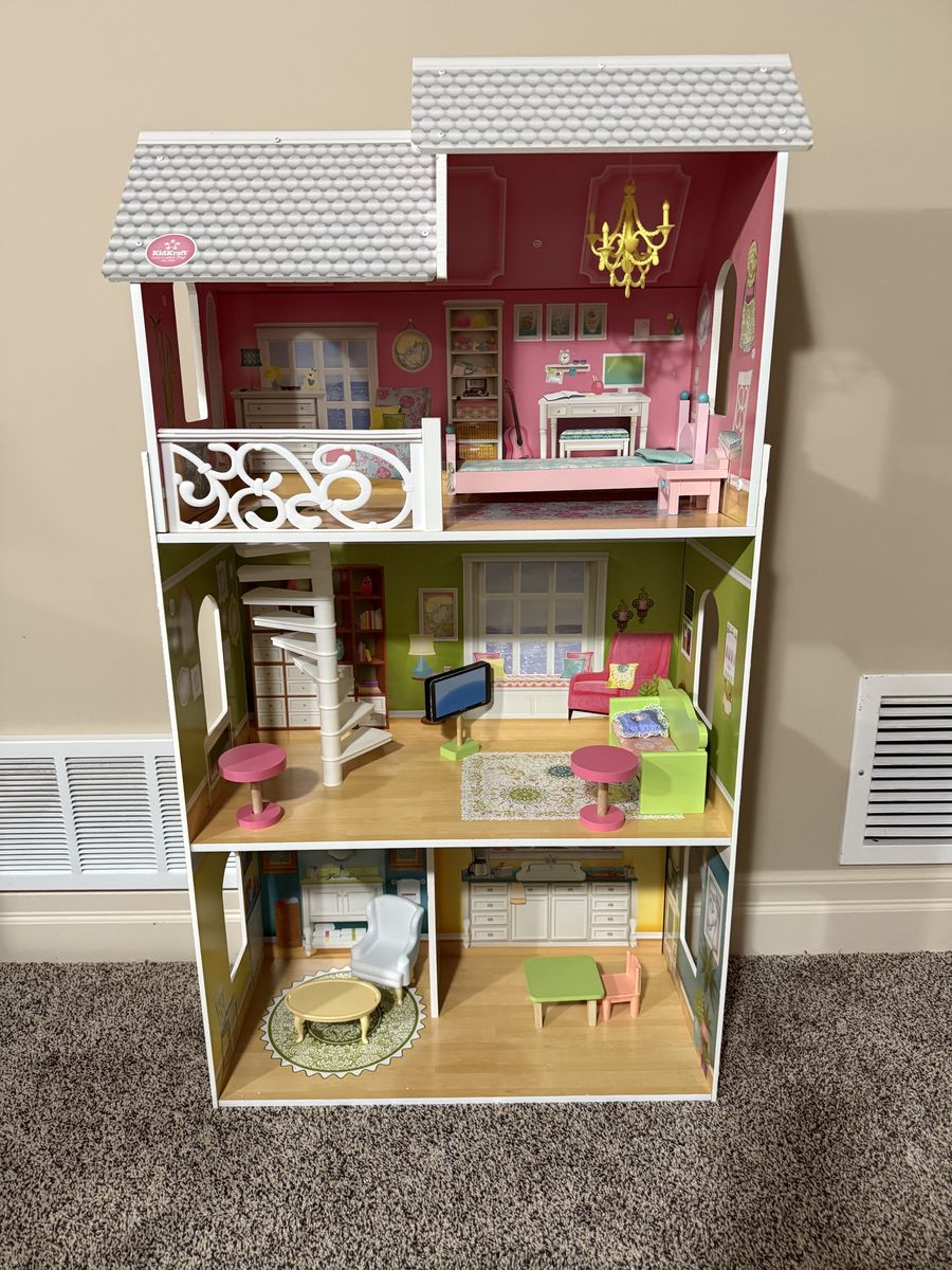Kid Kraft Doll House With Furniture