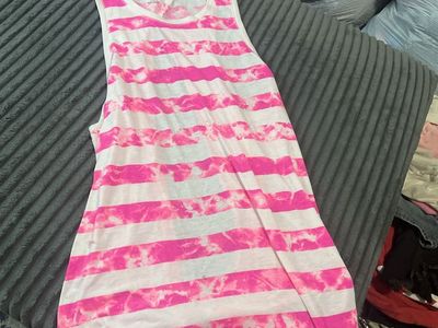 GapFit Pink & White Striped Cool Dry Workout Tank Top XS