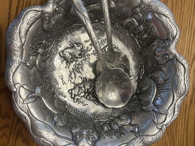 Vintage Arthur Court Bunny Rabbit Salad Bowl Set (includes serving fork & spoon) – $75 OBO