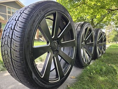 22" DUB rims 8 BALL S187 black rims & tires *Offers Welcome!*