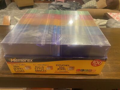 Memorex Cd Slim Jewel Case 100pk Sealed