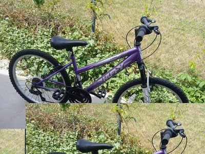 Mongoose Highland 24" Girls' Mountain Bike - Purple, Front Suspension