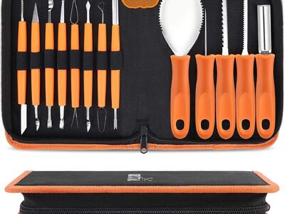NEW Pumpkin Carving Kit Tools Halloween, 13PCS Professional Heavy Duty Carving Set, Stainless Steel Double-side Sculpting Tool