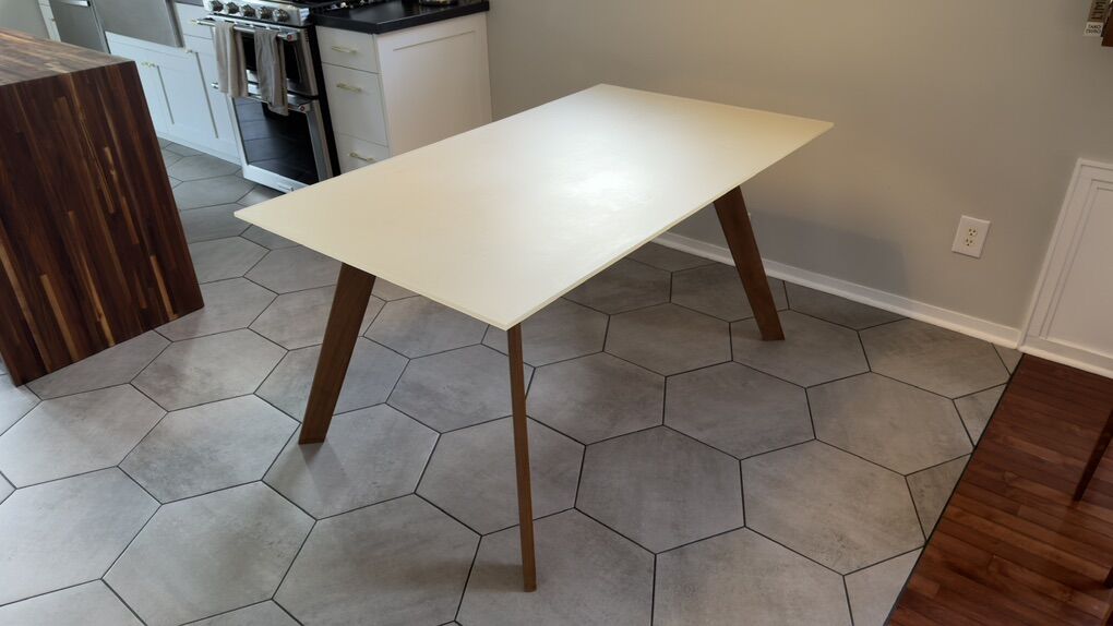 Mid Mod Glass Kitchen Table - Copenhagen West