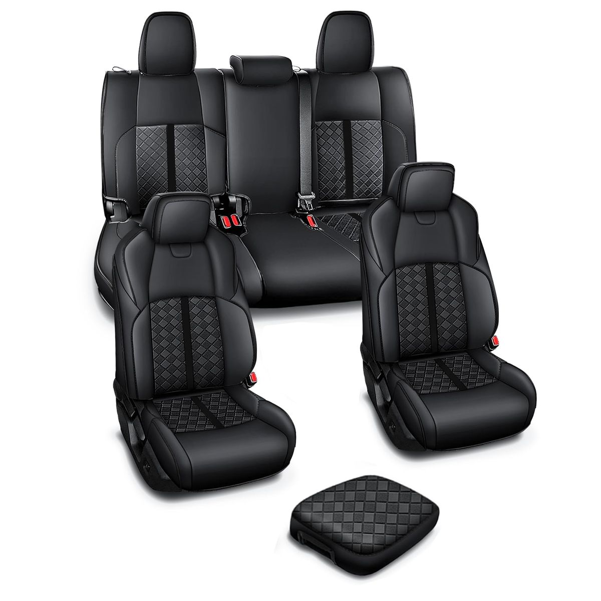NEW IN BOX! Tacoma Custom-Fit Leather Seat Covers 2024-2026 Toyota Tacoma Double Cab black