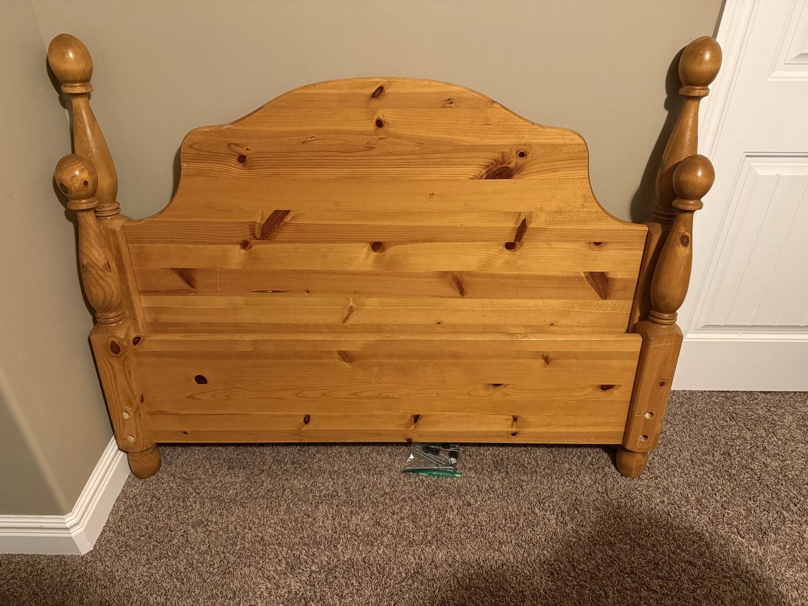 Full Size Solid Wood Bed Set - Headboard, Footboard, Rails, Mattress, Box Spring & Dressers