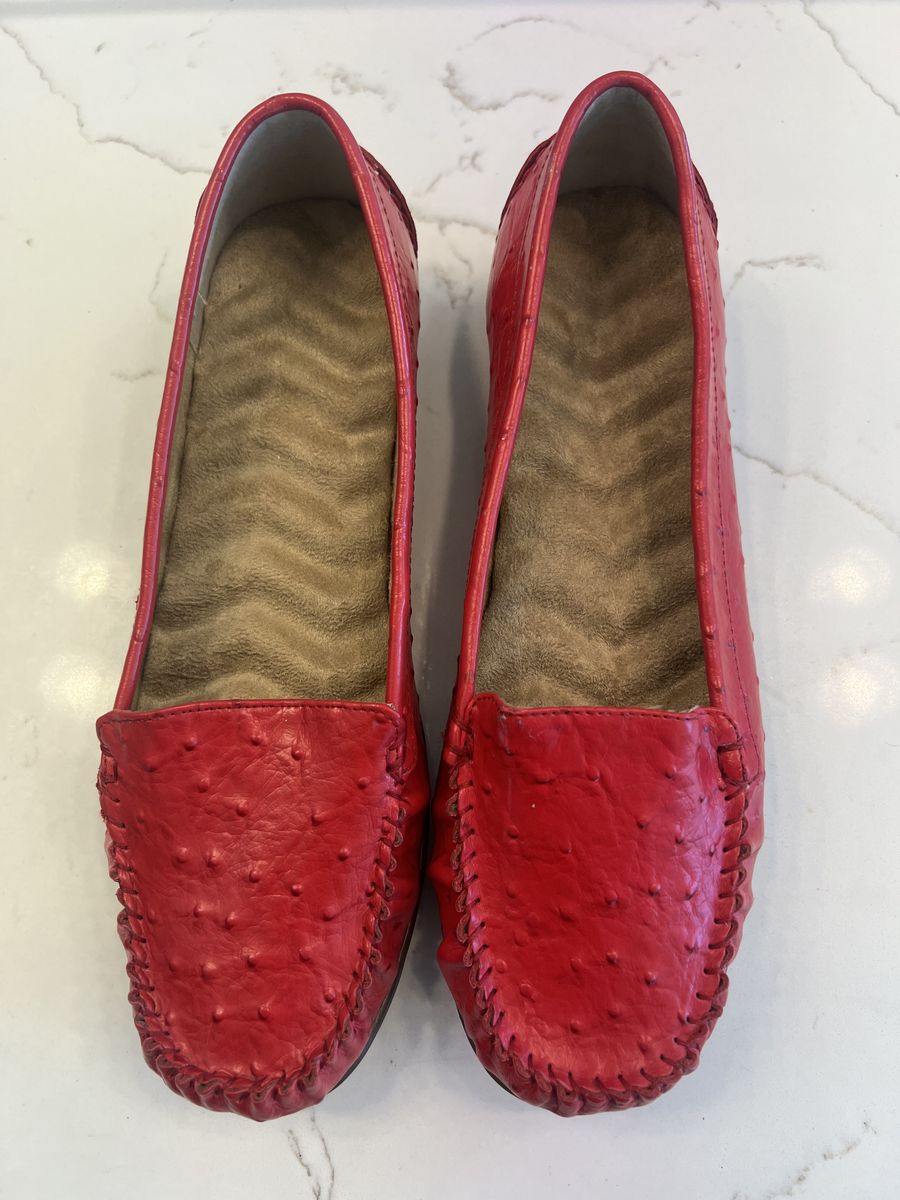 Red Ostrich Loafer Mocasin