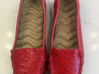 Red Ostrich Loafer Mocasin