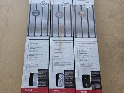DecKorators Estate 26" Black Aluminum Balusters - 3x 10-Packs (30 Total) for Deck Railing