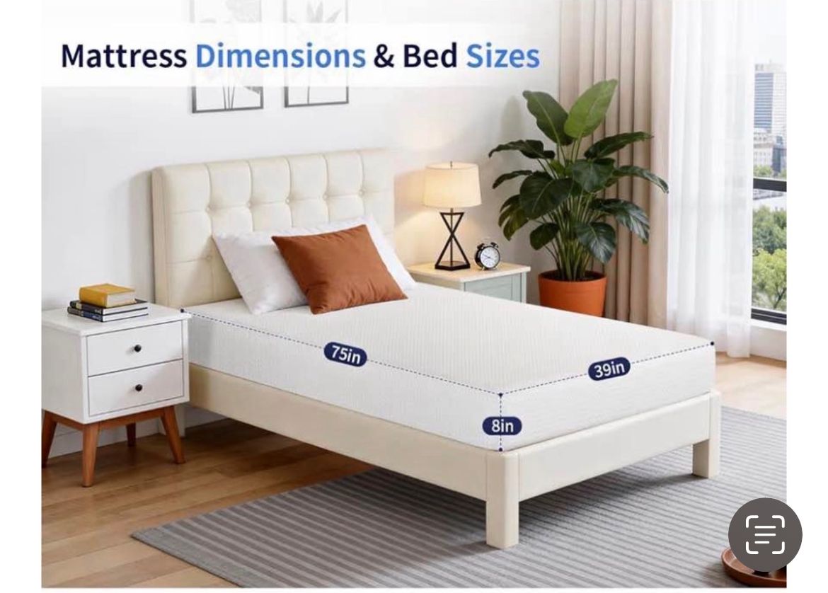 8” twin size memory foam mattress