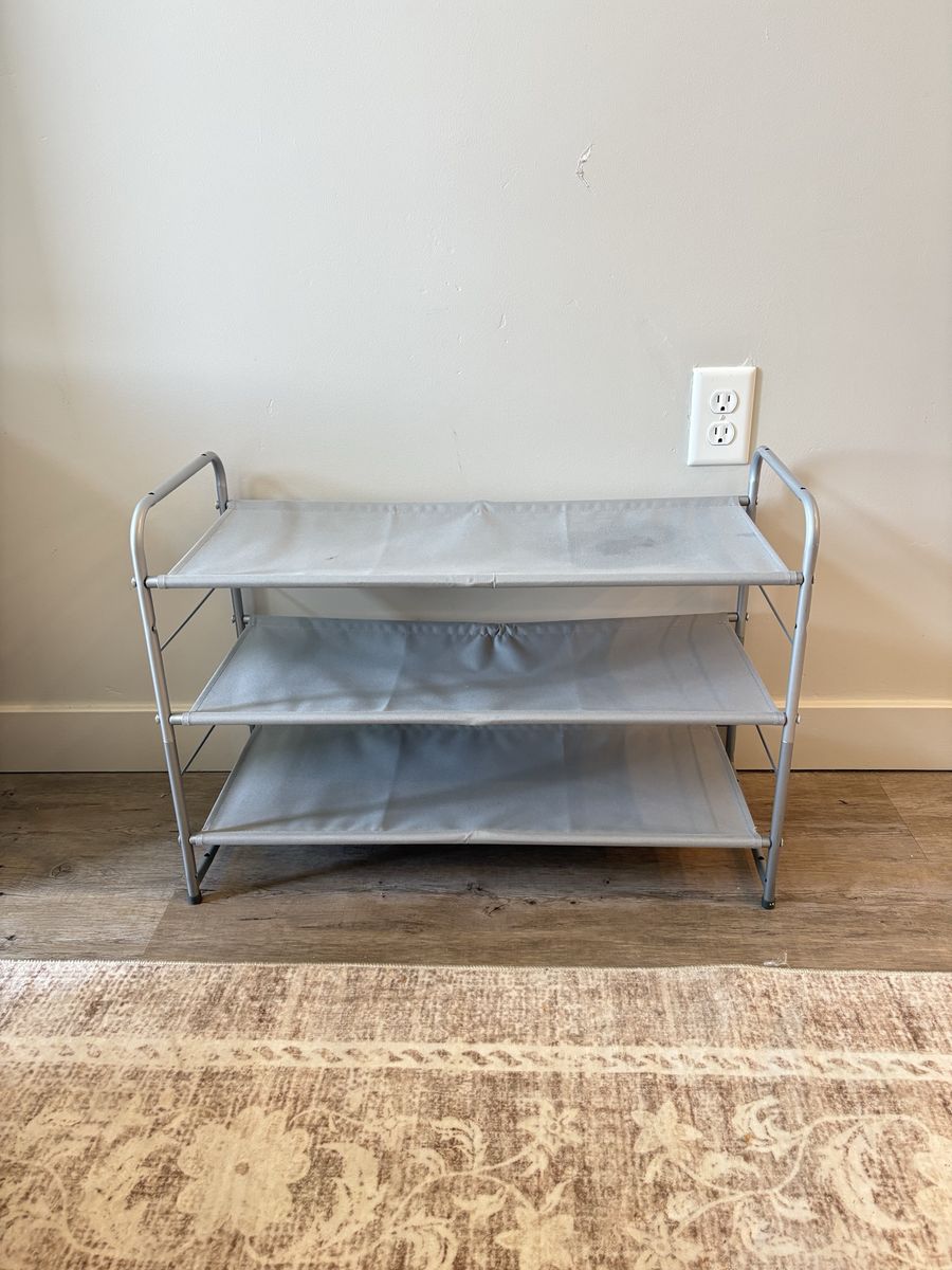 Grey 3 Tiered Shoe Rack